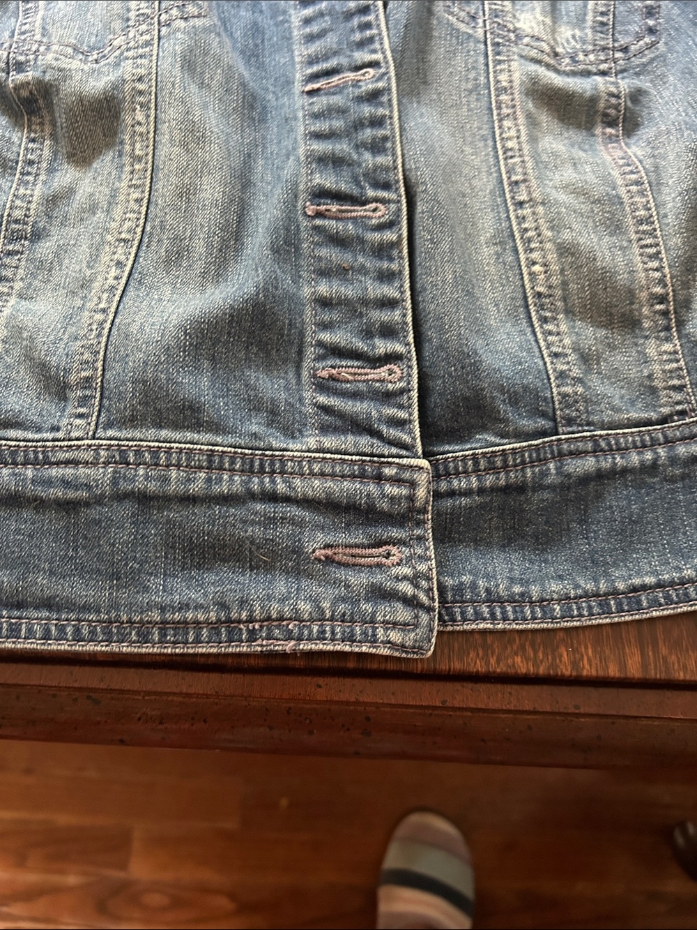 American Rag Light Blue Denim Short Sleeve Jacket - Picture 4 of 8